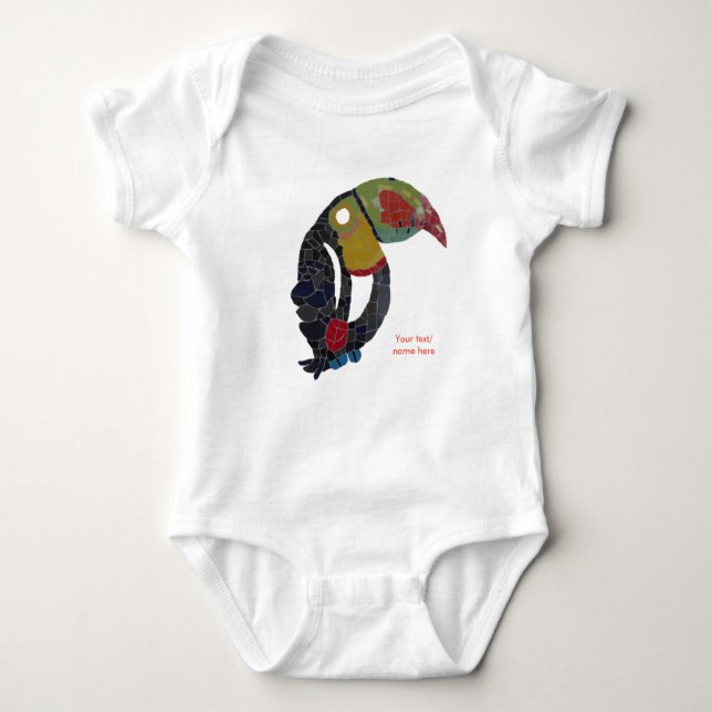 Toucan Mosaic Customizable Baby Bodysuit (Front)