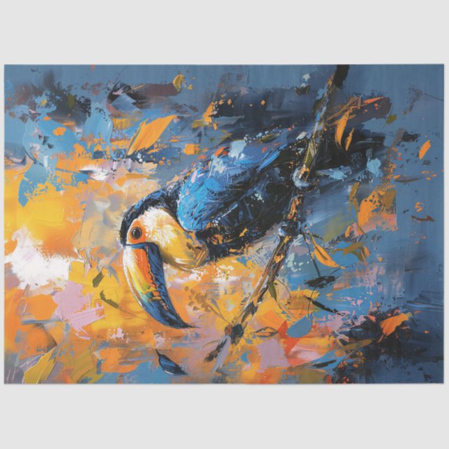 Toucan Oil Painting Decoupage Tissue Paper (Front)