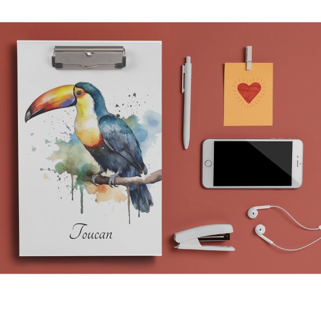 Toucan on Branch Watercolor Art, custom Clipboard (Creator Uploaded)