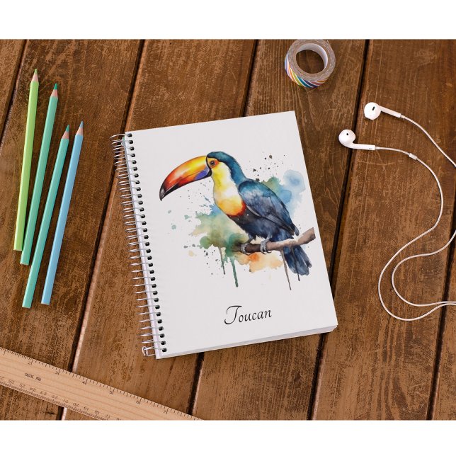 Toucan on Branch Watercolor Art, custom Planner (Creator Uploaded)