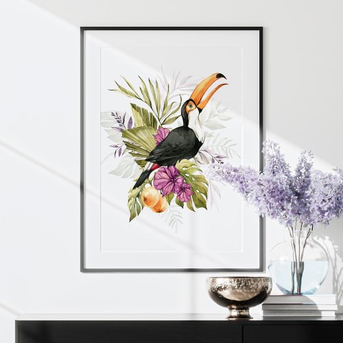 Toucan Parrot Watercolor Art  Poster