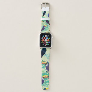 toucan pattern, vintage, illustration apple watch band