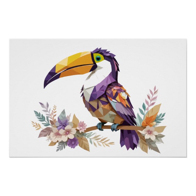 Toucan Playful Adorable Fun Animal Colorful Joyful Poster (Front)