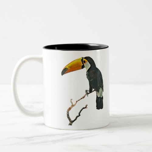 Toucan Portrait Animal Tropical Bird Design Two_Tone Coffee Mug