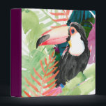 Toucan Portrait with Tropical Leaves 3 Ring Binder<br><div class="desc">Toucan Palms I by Jennifer Paxton Parker. A small toucan rests amongst brightly colored tropical greenery in a watercolor style. | 133068GG</div>
