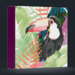 Toucan Portrait with Tropical Leaves 3 Ring Binder<br><div class="desc">Toucan Palms I by Jennifer Paxton Parker. A small toucan rests amongst brightly colored tropical greenery in a watercolor style. | 133068GG</div>