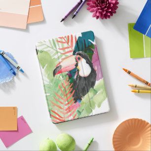Toucan Portrait with Tropical Leaves iPad Pro Cover
