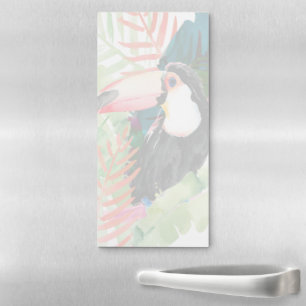 Toucan Portrait with Tropical Leaves Magnetic Notepad