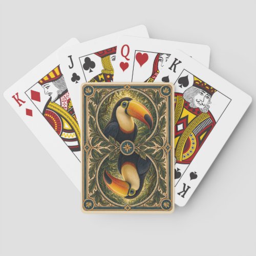 Toucan Rainforest Canopy Watercolor GeoSaga Poker Cards