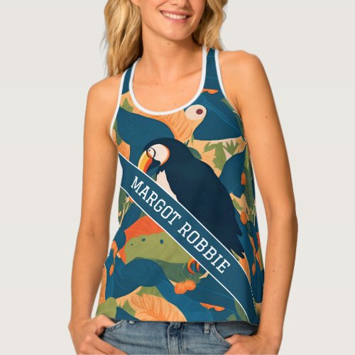 Toucan Retro Colorful Personalized Pattern Tank Top