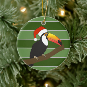 Toucan Santa Hat - Christmas Special Ceramic Ornament