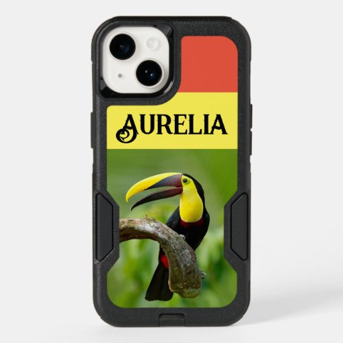 Toucan sitting on the branch in the forest OtterBox iPhone 14 case