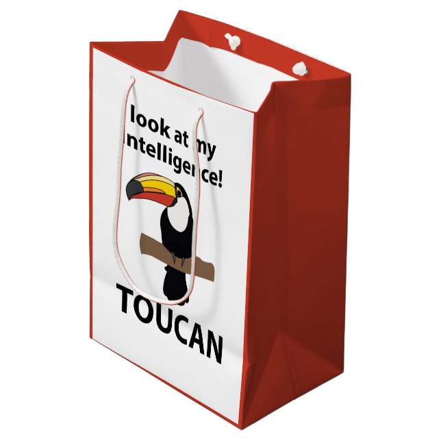 Toucan Toco Bird Tropical Funny Medium Gift Bag (Front Angled)