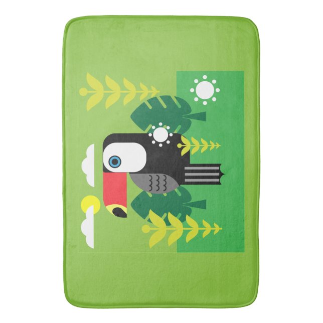 Toucan Tropical Bird Bath Mat (Front Vertical)