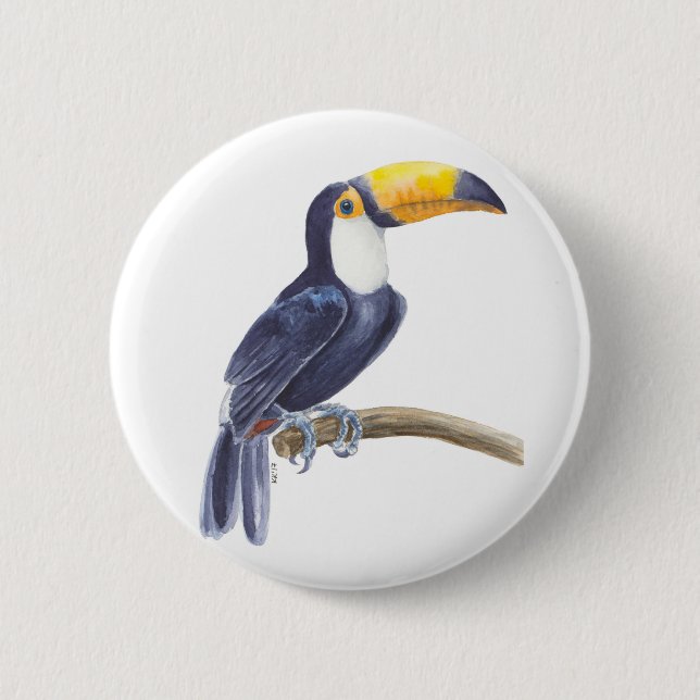 Toucan, tropical bird button (Front)