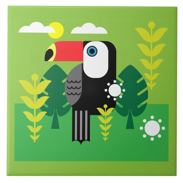Toucan Tropical Bird Ceramic Tile (Front)