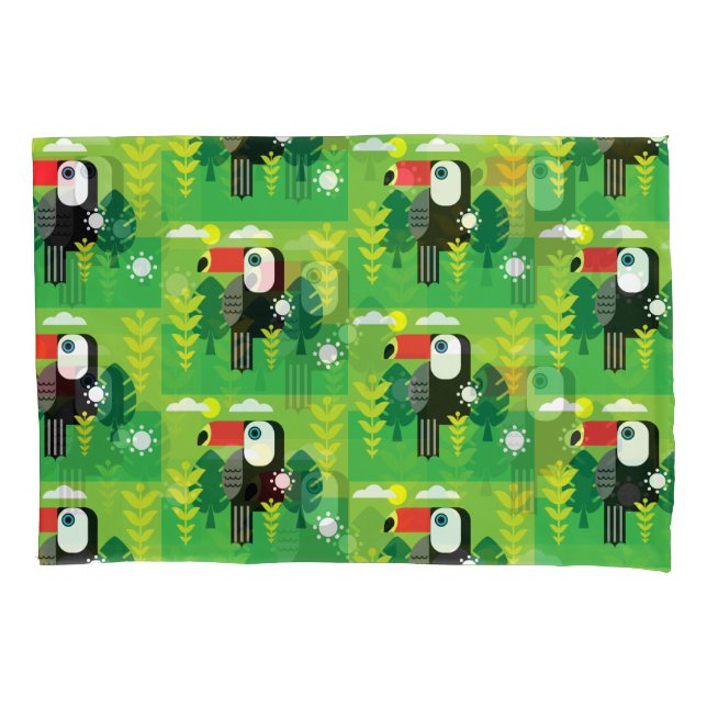 Toucan Tropical Bird Pillow Case (Front)