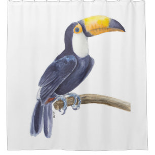 Toucan, tropical bird shower curtain