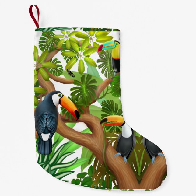 Toucan Tropical Christmas Stocking (Front)