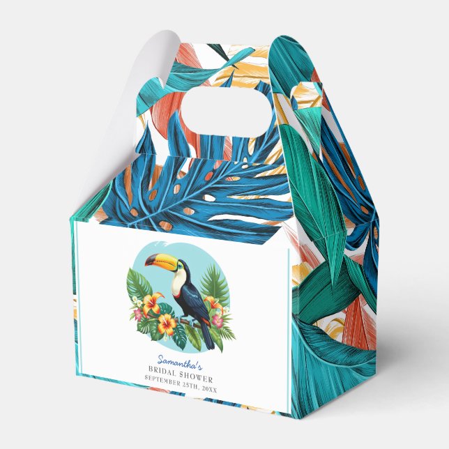 Toucan Tropical Rain forest Bridal Shower Favor Boxes (Front Side)