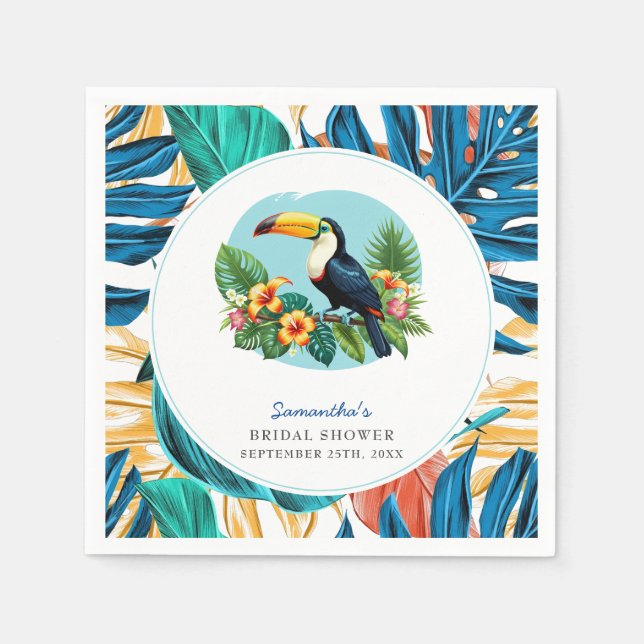 Toucan Tropical Rainforest Summers Bridal Shower Napkins (Front)