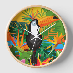 Toucan Tropical Rainforest Wall Clock