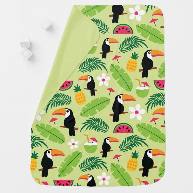 Toucan Tropical Summer Baby Blanket (In Situ)