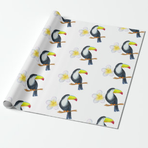 Toucan Tropical Watercolor Summer Party Wrapping Paper