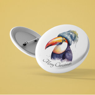 Toucan Winter Vibes, custom Button