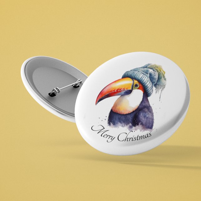 Toucan Winter Vibes, custom Button (Creator Uploaded)