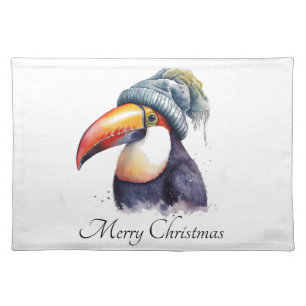 Toucan Winter Vibes, custom Cloth Placemat