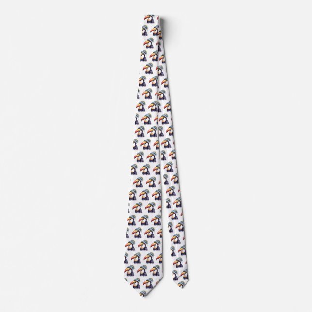 Toucan Winter Vibes Neck Tie (Front)