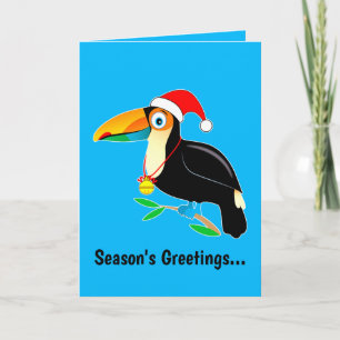 Toucan with Santa Hat Happy Holidays! Holiday Card