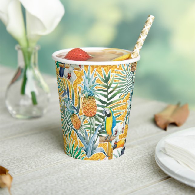 Toucans and Pineapples Luau Cups (Insitu)
