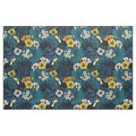 Toucans and tropical flora, blue , yellow , orange fabric
