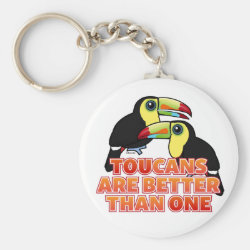 Toucans Are Better Than One Basic Button Keychain