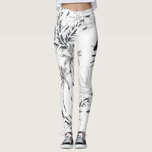 Toucans Graphic Palm Leaves Trees Leggings