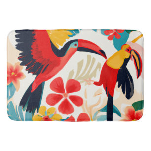 Toucans in Paradise Tropical art bath mat