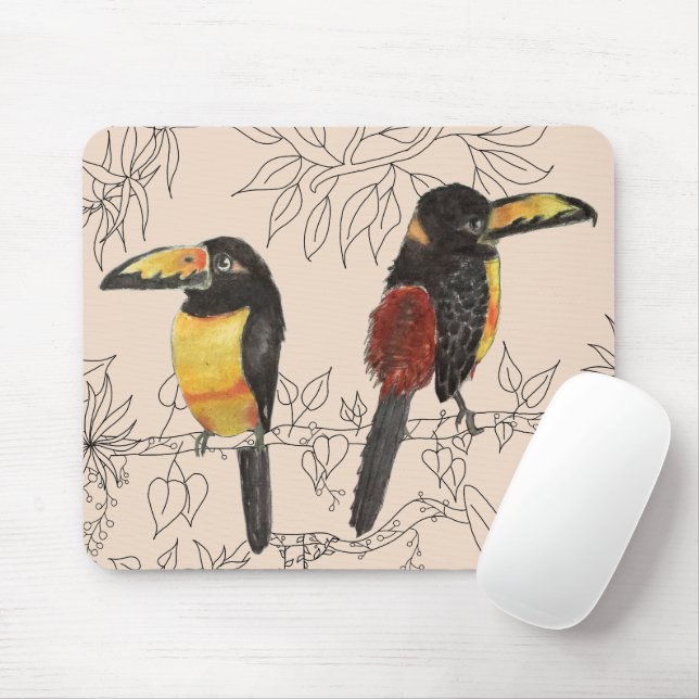 Toucans on a Mouse Pad (With Mouse)