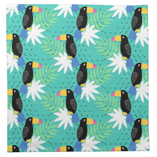 Toucans On Teal Napkin (Front)