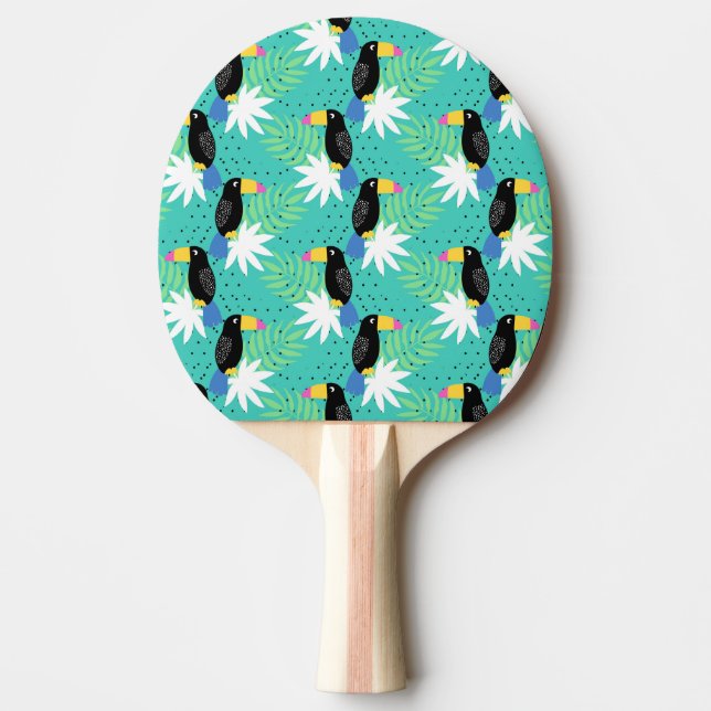 Toucans On Teal Ping Pong Paddle (Front)