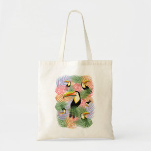 Toucans on the Jungle Exotic Summer Pattern Tote Bag