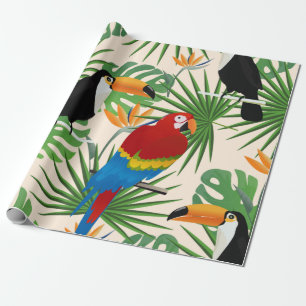 Toucans & Parrots Pattern Wrapping Paper