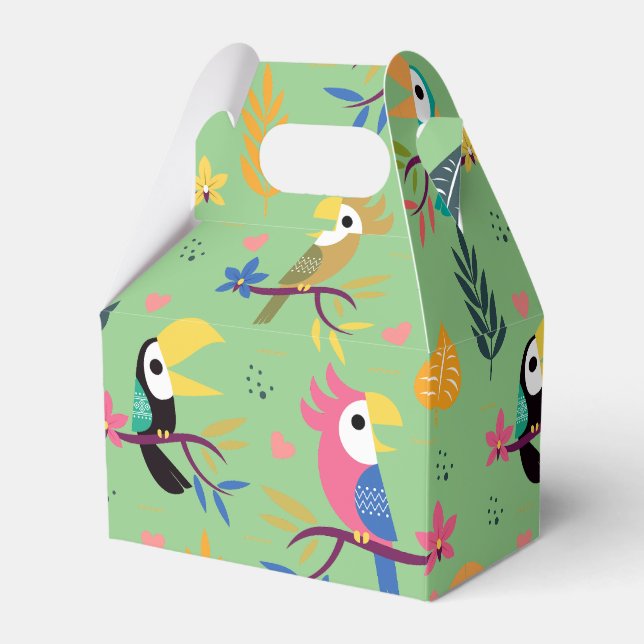 Toucans & Parrotts Favor Boxes (Front Side)
