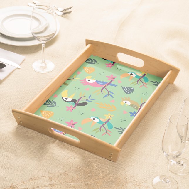 Toucans & Parrotts Serving Tray (Front)
