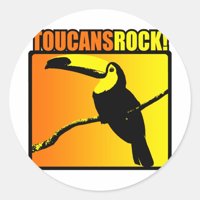 Toucans Rock! Classic Round Sticker (Front)