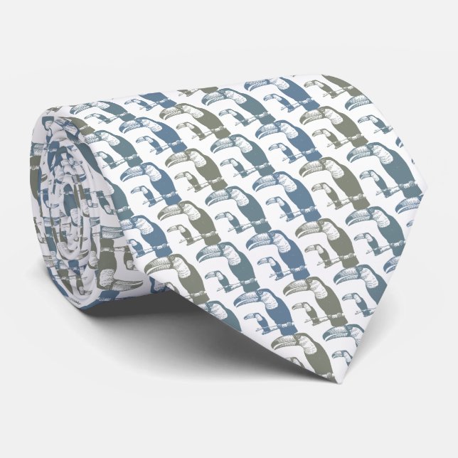 Toucans Tie Armani Gray (Rolled)