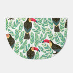 Toucans, tropical leaves, decorative pattern. doormat