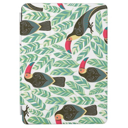 Toucans tropical leaves decorative pattern iPad air cover