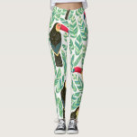 Toucans, tropical leaves, decorative pattern. leggings
